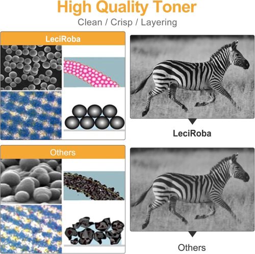 LeciRoba TN-241 TN-245 Toner Készlet, Brother DCP sorozat, HL sorozat, MFC sorozat Kompatibilis, 4 Darab (F, S, M, C), 2500 Oldal Fekete, 2200 Oldal Színes