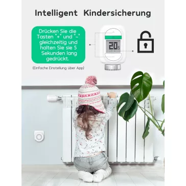   Winees Okos Radiátor Termosztát, 3 Darab, WLAN, Programozható, Alexa És Google Asszisztens Kompatibilis, Fagyvédelem, Üdülési Mód