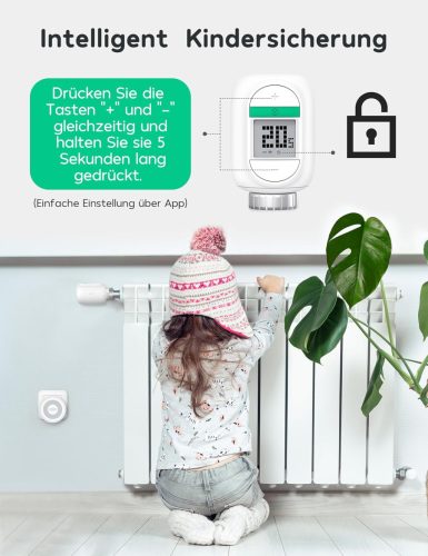 Winees Okos Radiátor Termosztát, 3 Darab, WLAN, Programozható, Alexa És Google Asszisztens Kompatibilis, Fagyvédelem, Üdülési Mód