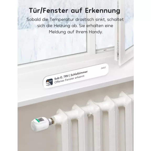 Winees Okos Radiátor Termosztát, 3 Darab, WLAN, Programozható, Alexa És Google Asszisztens Kompatibilis, Fagyvédelem, Üdülési Mód
