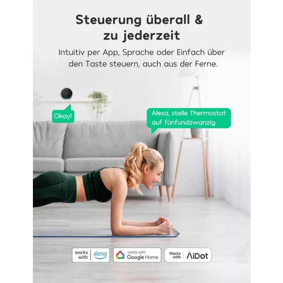 Winees Okos Radiátor Termosztát, 3 Darab, WLAN, Programozható, Alexa És Google Asszisztens Kompatibilis, Fagyvédelem, Üdülési Mód