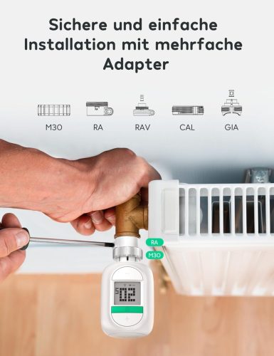 Winees Okos Radiátor Termosztát, 3 Darab, WLAN, Programozható, Alexa És Google Asszisztens Kompatibilis, Fagyvédelem, Üdülési Mód