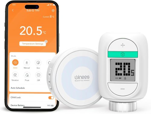 Winees intelligens radiátor termosztát készlet 1 SubG Hub + 1 WLAN termosztát
