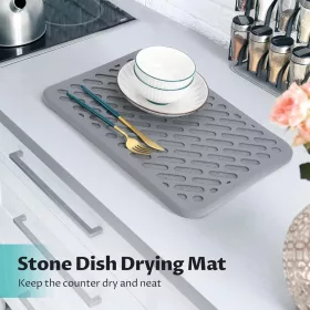   OrgAce Kovaföld Csepegtető Konyhapulthoz, Gyorsan Száradó, Szilikon Rácsozással, Rendkívül Nedvszívó, Hőálló és Csúszásmentes