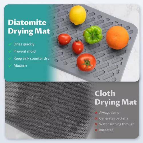 OrgAce Kovaföld Csepegtető Konyhapulthoz, Gyorsan Száradó, Szilikon Rácsozással, Rendkívül Nedvszívó, Hőálló és Csúszásmentes