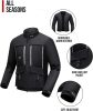 RIDEIRON MJ5511 Férfi Motoros Kabát, Téli, XL, Páncélozott, Kivehető Bélés, Légáteresztő Hálós, Szélálló, CE 2 Szint, EVA Hátprotektor, Fényvisszaverő, Fekete