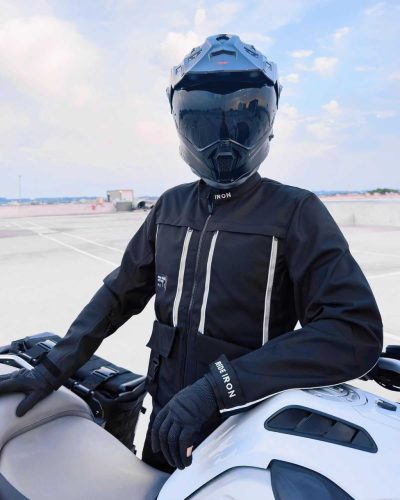 RIDEIRON MJ5511 Férfi Motoros Kabát, Téli, XL, Páncélozott, Kivehető Bélés, Légáteresztő Hálós, Szélálló, CE 2 Szint, EVA Hátprotektor, Fényvisszaverő, Fekete