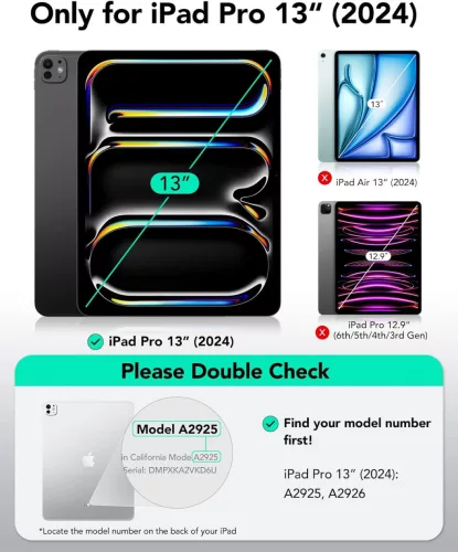 ESR iPad Pro 13 (2024) Forgatható Tok, Titanium