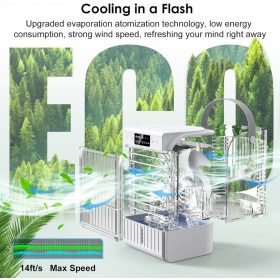   BAPOLE F22-11 Mobil Klíma, 1500 ml Vízkapacitás, 4 Szélsebesség, 2 Permetező Mód, 2-6 Órás Időzítő, 7 Színű LED Éjszakai Fény