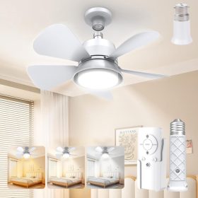   HZSANUE LED Mennyezeti Ventilátor Lámpa Távirányítóval, E27 B22d Foglalat, 5 Fokozatú Dimmelés, 3 Sebesség, 3 Szín Hőmérséklet, 1500 Lm, 15W