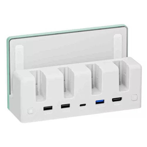 FUNLAB FF06 Switch Dock Állomás, HDMI, USB 2.0, USB 3.0, USB Type C, 5 Port, 1 HDMI Port, 7 LED Szín, 3 Fény Mód, 4K, Fekete