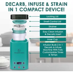   Infusion Buds Dekarboxilátor, 470ml Kapacitás, Automatikus Kikapcsolás, Rozsdamentes Acél, Olaj És Vaj Készítés, Zöld