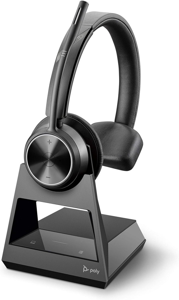 Plantronics Poly Savi 7310 Ultra-Biztonságos Vezeték Nélküli DECT Fejhallgató, Zajszűrő Mikrofonnal, Fekete